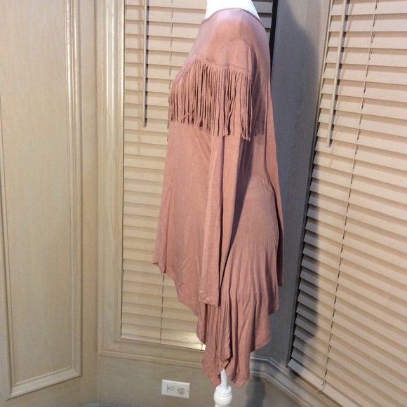 Coral Boutique Hi Lo Fringe Tunic Blouse - Picture 3 of 8